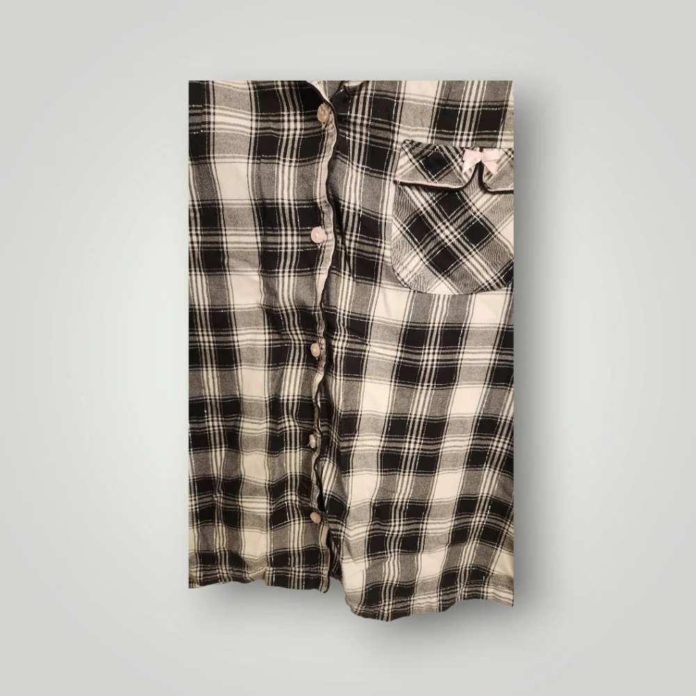 Victoria Secret Plaid Black and White women 2 piece Pajamas size M